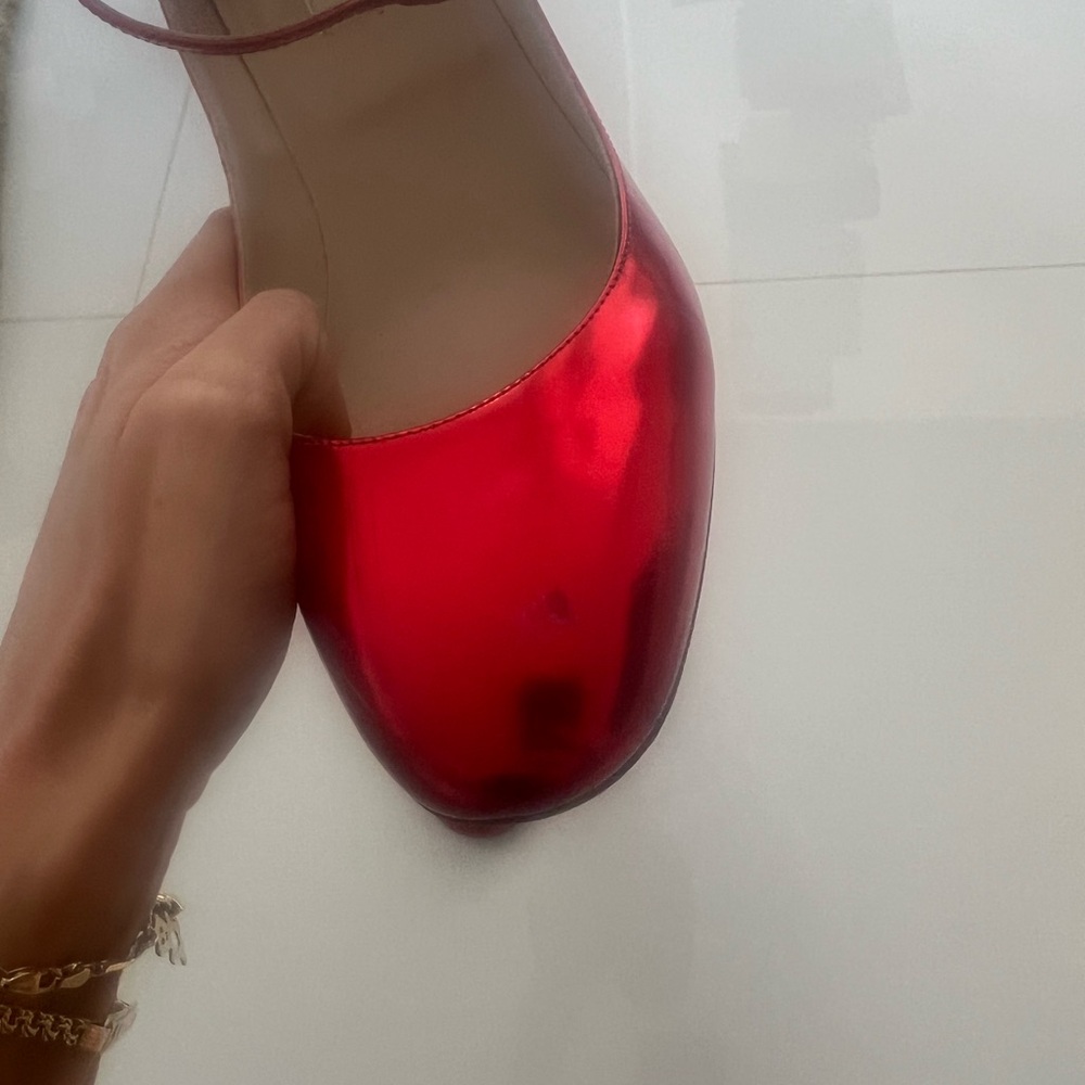 Valentino Shiny Red Heels - Picture 6 of 11